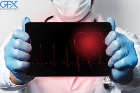 تصویر ضربان قلب واقعی در نمای گرافیکی برای پس‌زمینه