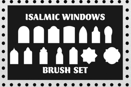 دانلود براش پنجره سنتی اسلامی مخصوص فتوشاپ Islamic Windows