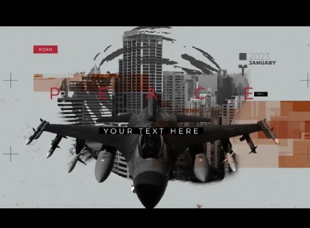 پروژه افتر افکت اسلایدشو جنگی با افکت گلیچ The War Glitch Slideshow