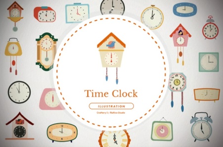 مجموعه کامل وکتور ساعت آنالوگ برای طراحان حرفه‌ای