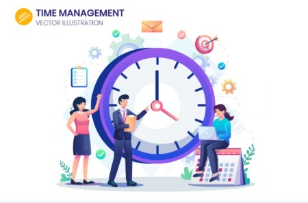 طرح ساعت عقربه‌ای در سبک مدرن مناسب موشن‌گرافیک