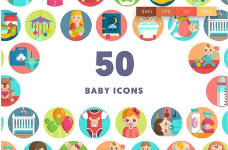 دانلود مجموعه آیکون‌های کودک و نوزاد در سبک‌های متنوع