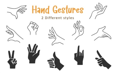 وکتور 9 حالت مختلف دست