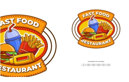 لوگوی فست فود مناسب برندهای غذاهای فوری