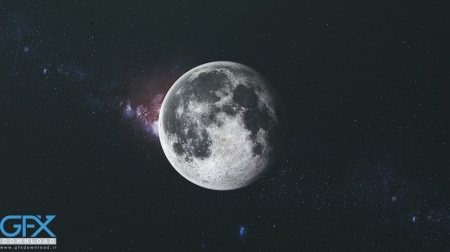عکس رئال ماه با ستارگان پس‌زمینه برای پروژه گرافیکی