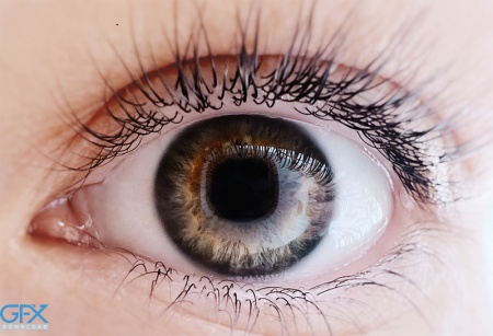 عکس چشم طبیعی با رنگ قهوه‌ای و نور ملایم