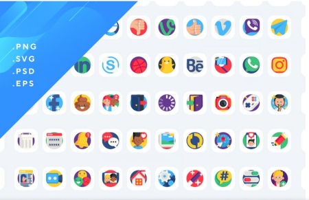 دانلود آیکون شبکه های اجتماعی برای فتوشاپ