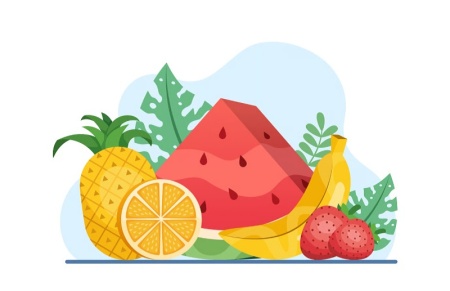 طرح لایه باز میوه‌های تابستانی برای بنر، کارت پستال و بسته‌بندی