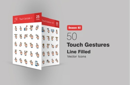 مجموعه وکتور حرکت کشیدن انگشت ها روی نمایشگر لمسی