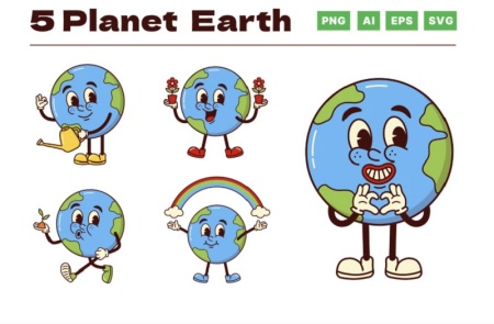 دانلود وکتور کره زمین فانتزی با کیفیت بالا