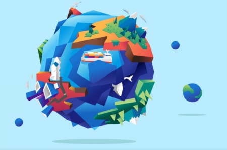 دانلود فایل وکتور کره زمین فانتزی و حرفه‌ای