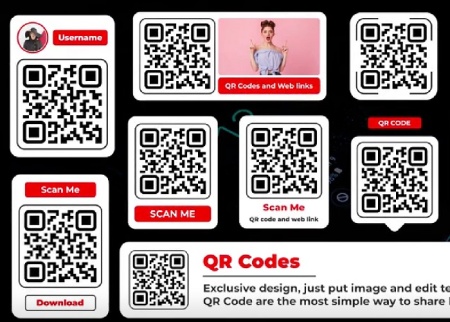 پروژه پریمیر زیرنویس های کیو آر کد QR Code Animation Lower Thirds