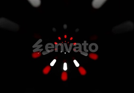 فوتیج بک گراند تونل قرمز و سفید نئونی Red And White Round Tunnel