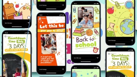 ساخت استوری بازگشت به مدرسه با پروژه آماده افتر افکت Back To School Story