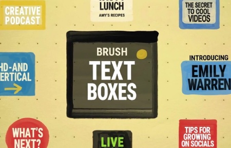 پروژه پریمیر عناوین با طراحی براش و قلم‌ مو Brush Text Boxes