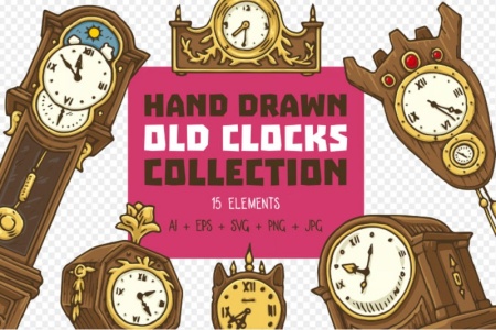 وکتور ساعت آنالوگ عقربه ای لایه باز