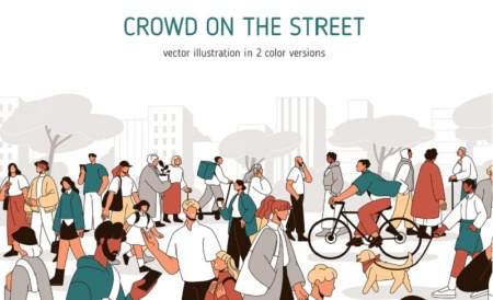 دانلود وکتور جمعیت مردم با کیفیت بالا برای طراحی