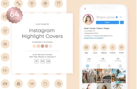 طرح گرافیکی کاور هایلایت فروشگاه پوشاک برای اینستاگرام