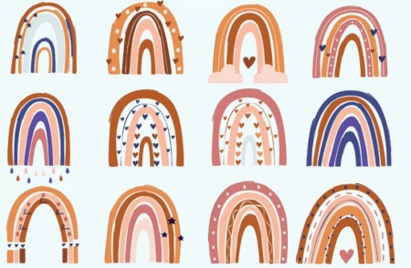 وکتور رنگین کمان کارتونی برای طراحی و ادیت
