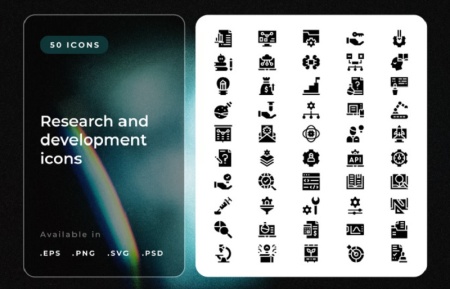 مجموعه آیکون‌ های مرتبط با تحقیق و توسعه