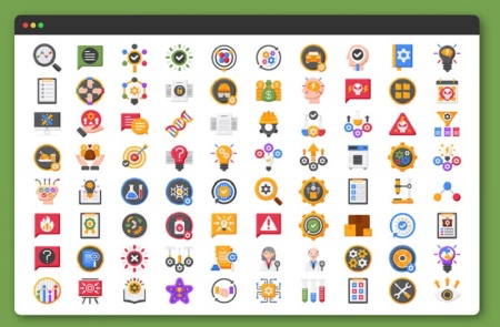 مجموعه آیکون‌های مشاغل تحقیق و توسعه برای طراحی حرفه‌ای