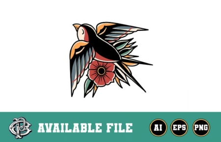 دانلود وکتور پرنده پرستو با کیفیت بالا