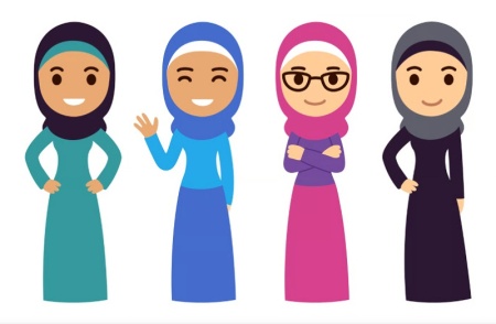 وکتور زن ایستاده و محجبه