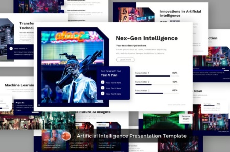 قالب آماده پاورپوینت هوش مصنوعی برای ارائه در کنفرانس یا سمینار