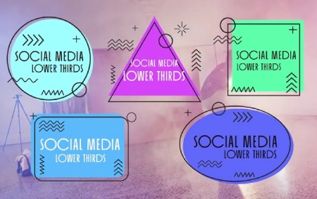 پروژه پریمیر 5 زیرنویس شبکه‌ های اجتماعی Cool Social Media Lower Thirds
