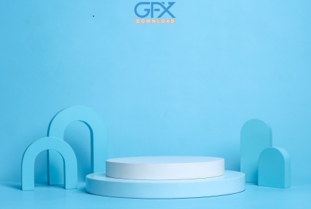 دانلود بک گراند عکاسی محصول با پس‌زمینه سفید و آبی سایه نرم