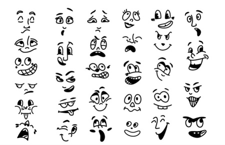 وکتور لب و چشم کارتونی با فرمت AI و EPS مخصوص طراحان