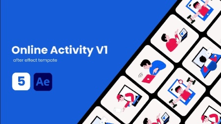 دانلود پروژه افتر افکت موشن گرافیک فعالیت های آنلاین Online Activity