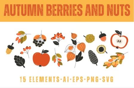 وکتور میوه های پاییزی