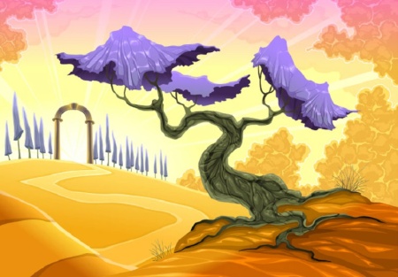 وکتور درختان رویایی و زیبا برای طراحی‌های هنری و گرافیکی