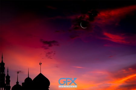 بک گراند مذهبی برای فتوشاپ با نماد گنبد و گلدسته اسلامی