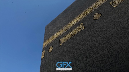 تصویر پس‌زمینه مذهبی با طرح خانه کعبه