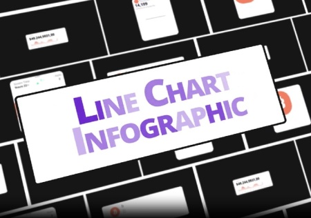 پروژه افتر افکت نمودارهای خطی آماده Line Chart Infographic