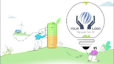 پروژه افتر افکت لوگو شرکت‌های انرژی و محیط زیست Eco Renewable Energy Logo