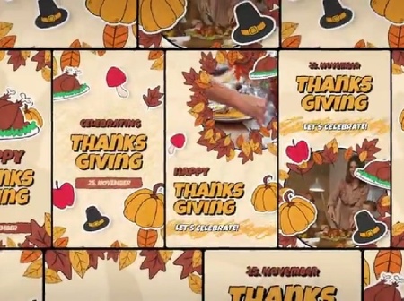 پروژه پریمیر استوری اینستاگرام روز شکرگزاری Thanksgiving Stories Pack