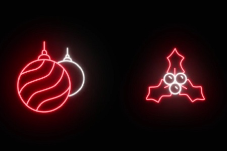 پروژه پریمیر آیکون‌ های نئونی و انیمیشنی کریسمس Christmas Neon Icons