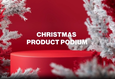 پروژه افتر افکت نمایش محصول با استند کریسمسی Christmas Product Podium
