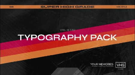 دانلود پروژه پریمیر تایپوگرافی متنی با استایل نوستالژیک VHS Typography