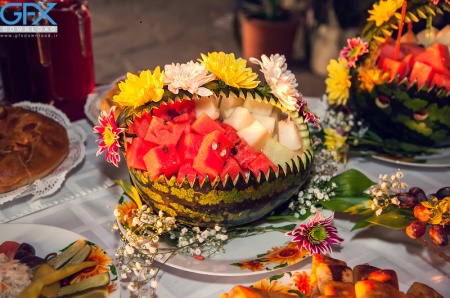 عکس هندوانه تزیین شده با طرح فانتزی و خلاقانه برای سفره شب یلدا