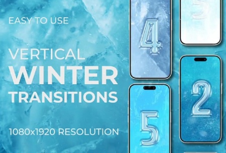 ترانزیشن پریمیر عمودی زمستانی با افکت یخ و برف Snow Winter Vertical