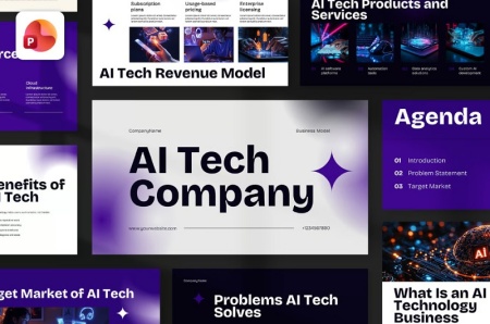 دانلود و خرید قالب پاورپوینت هوش مصنوعی با طراحی آینده‌نگر