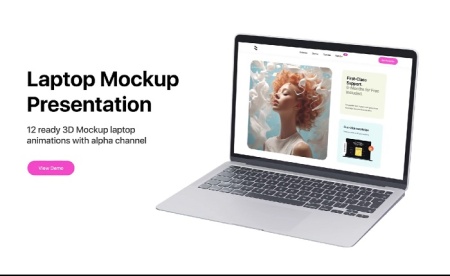 پروژه افتر افکت موکاپ سه بعدی ارائه وب سایت با لپ‌ تاپ Laptop Mockup