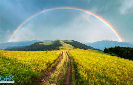 عکس رنگین کمان در طبیعت مناسب تصویر زمینه دسکتاپ