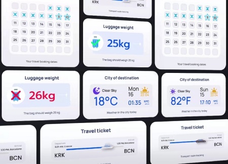 پروژه افتر افکت المان های نمایش اطلاعات سفر Travel Counters Pack