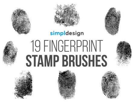 دانلود مجموعه 19 براش اثر انگشت برای فتوشاپ Stamp Fingerprint