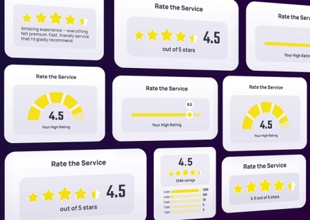پروژه افتر افکت رابط کاربری نمایش امتیاز کاربران Rating UI Animation